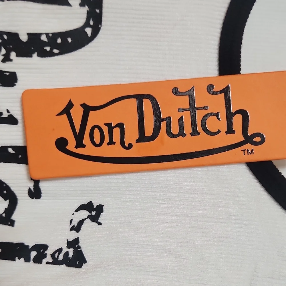 Von Dutch White Tank with Black Trim - Picture 3 of 9